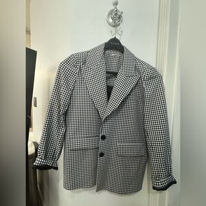 Prada Black and White Checkered Blazer